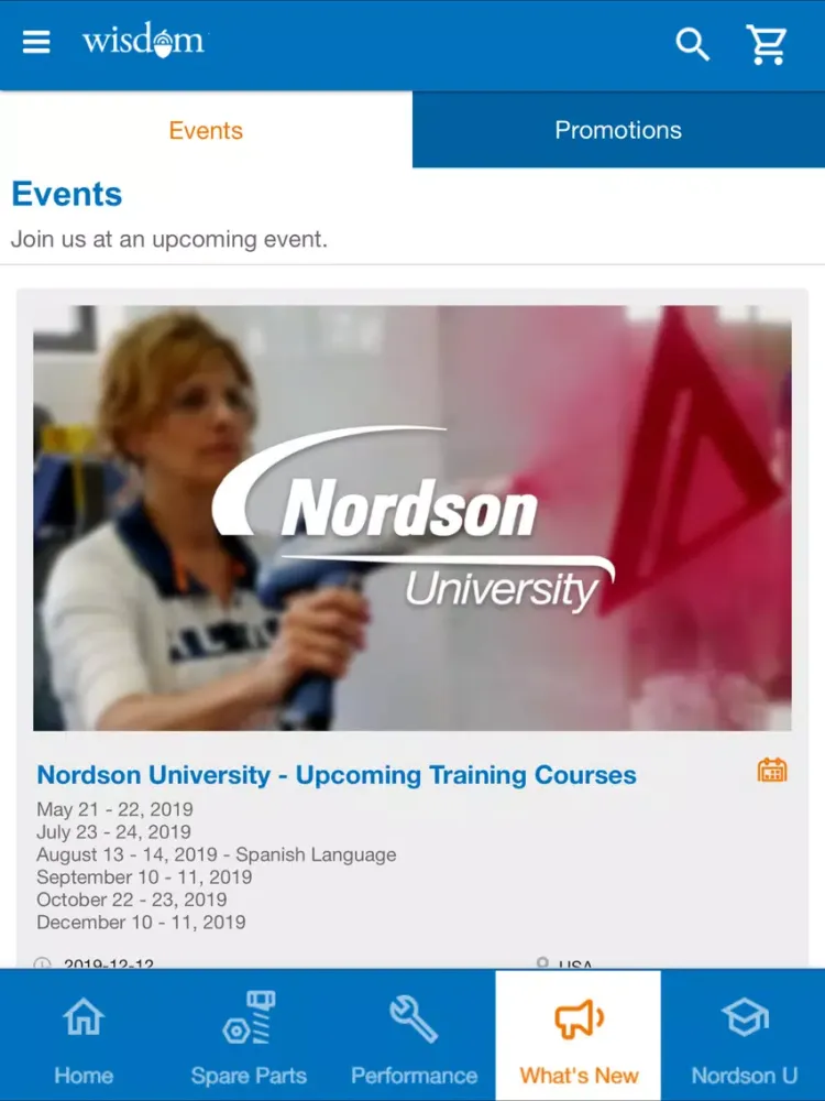 Zrzuty ekranu Nordson Wisdom iPad 