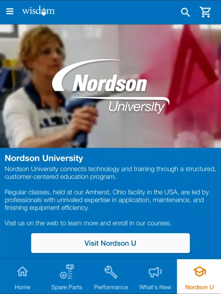 Zrzuty ekranu Nordson Wisdom iPad 