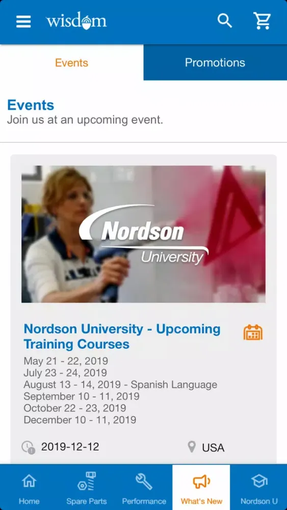 Zrzuty ekranu Nordson Wisdom