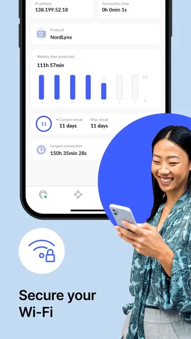 Tangkapan layar NordVPN: VPN Fast & Secure