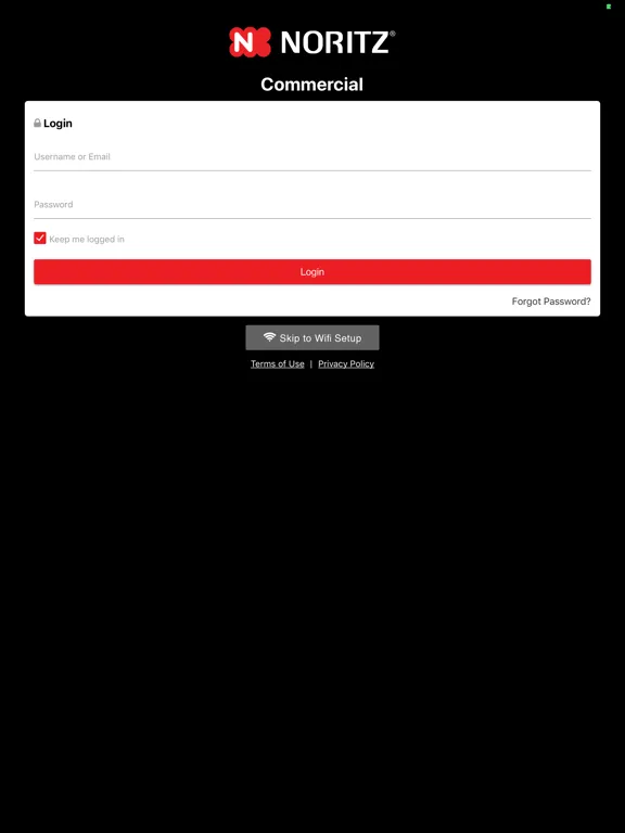 Tangkapan skrin Noritz Commercial WIFI iPad 