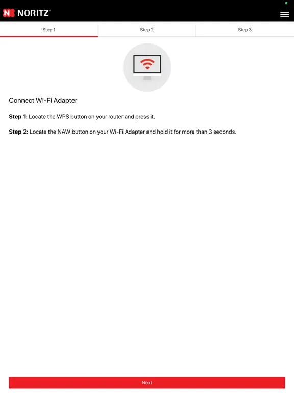 Tangkapan skrin Noritz Commercial WIFI iPad 