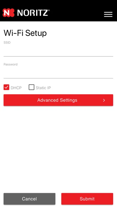 Tangkapan skrin Noritz Commercial WIFI
