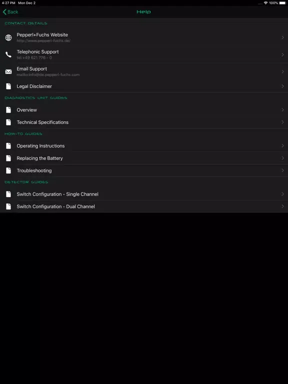 Captures d'écran de LC20 Diagnostics Tool iPad 