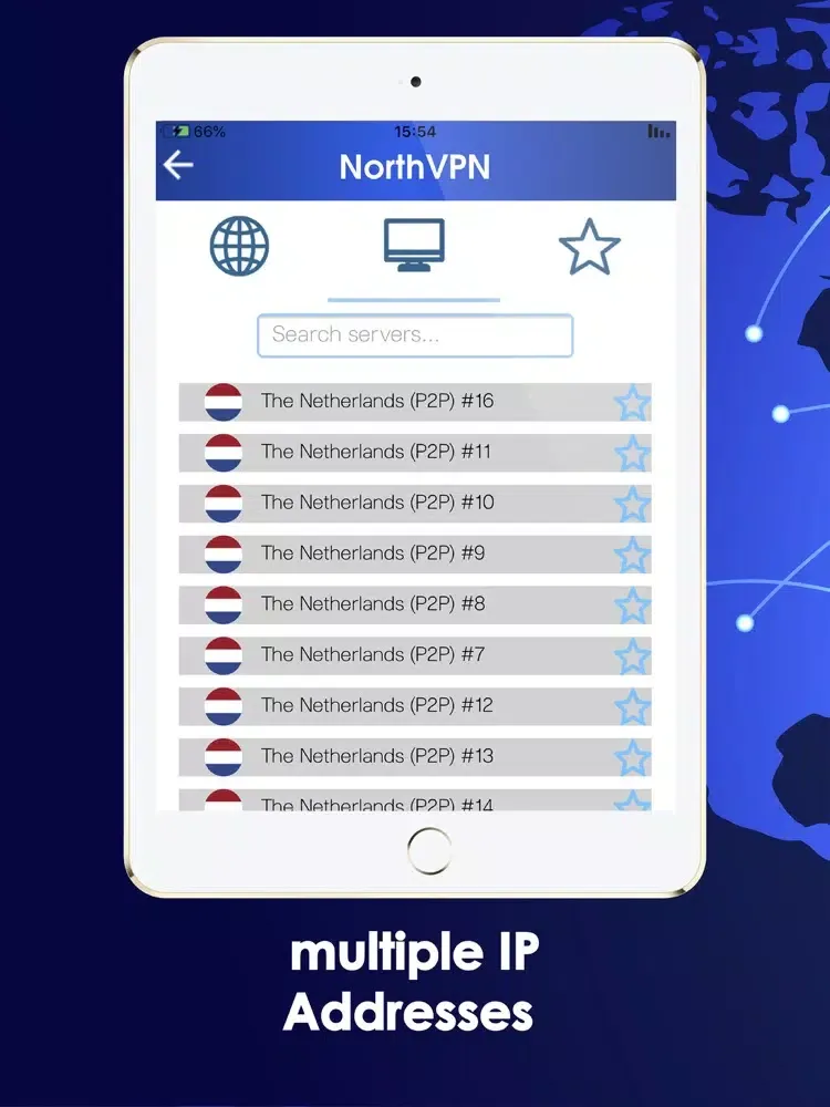 Captures d'écran de North VPN iPad 
