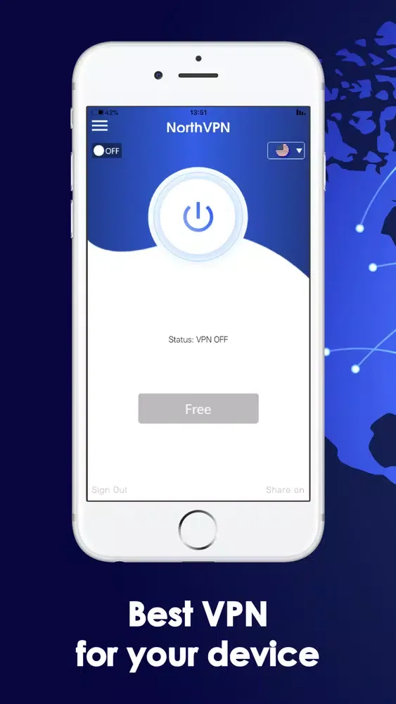 Captures d'écran de North VPN