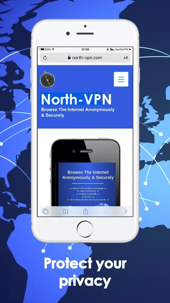 Captures d'écran de North VPN