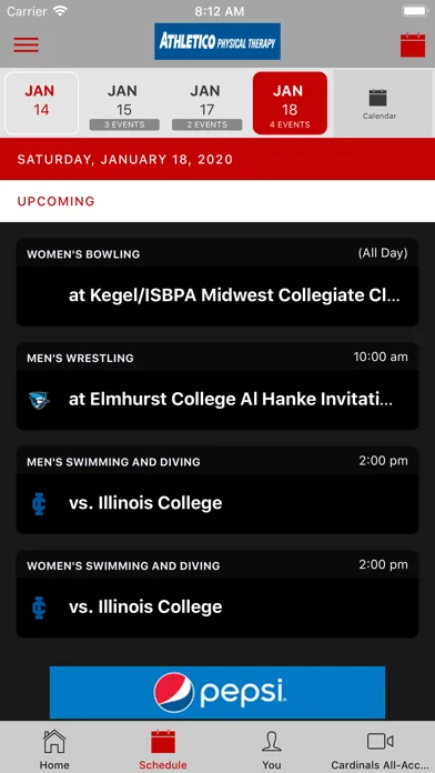 Capturas de pantalla de NCC Athletics