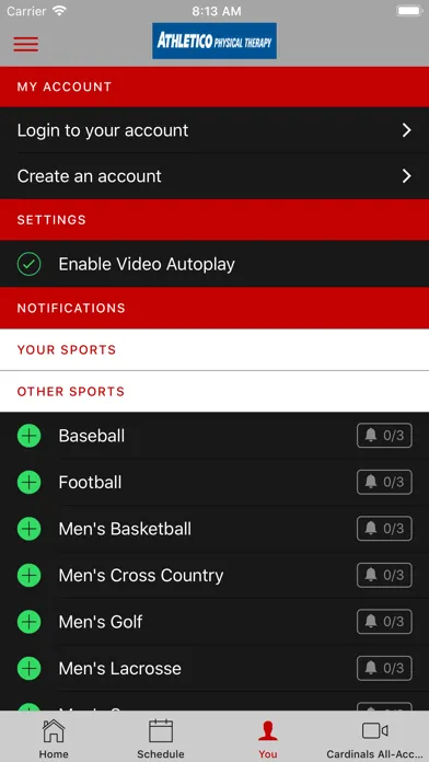 Capturas de pantalla de NCC Athletics