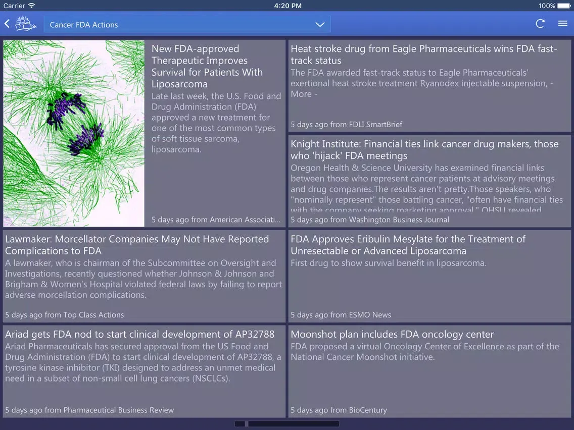 Northern Light Pharma News iPad  Screenshots