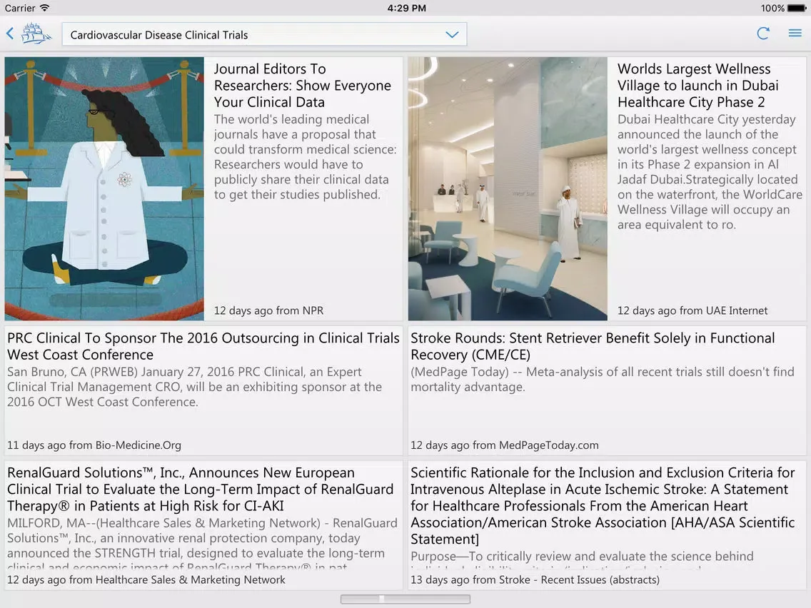 Northern Light Pharma News iPad  Screenshots