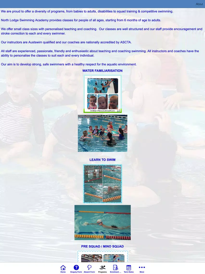 Скриншоты North Lodge Swimming Academy iPad 