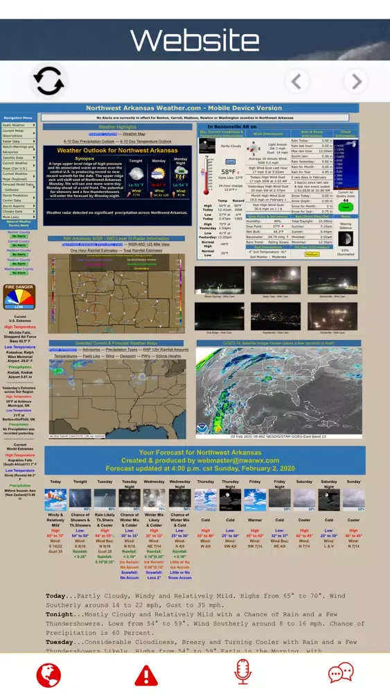 Capturas de pantalla de Northwest Arkansas Weather.com