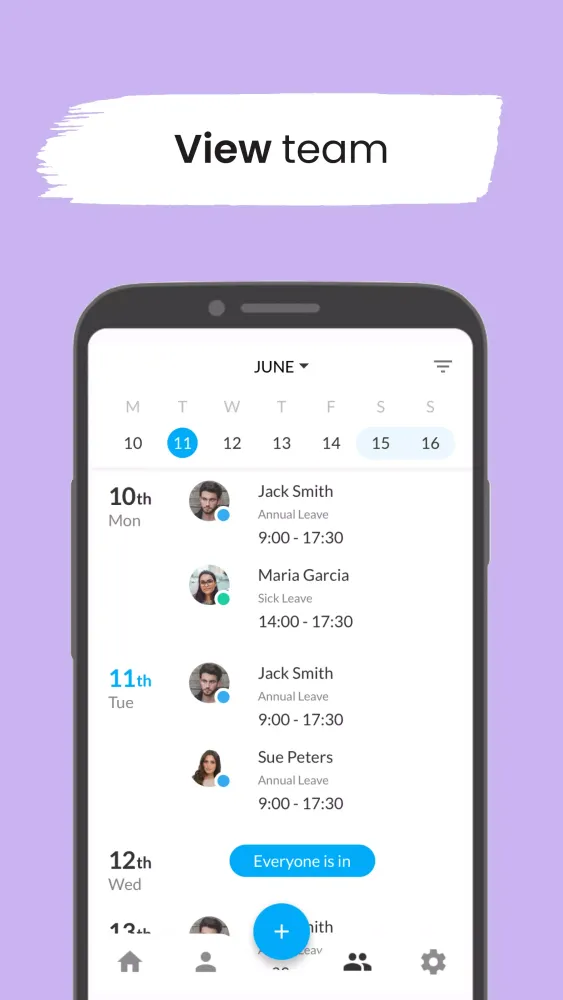 Captures d'écran de Leave Dates - Staff Planner