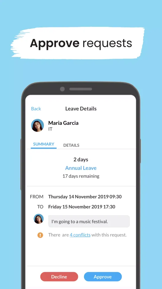 Captures d'écran de Leave Dates - Staff Planner