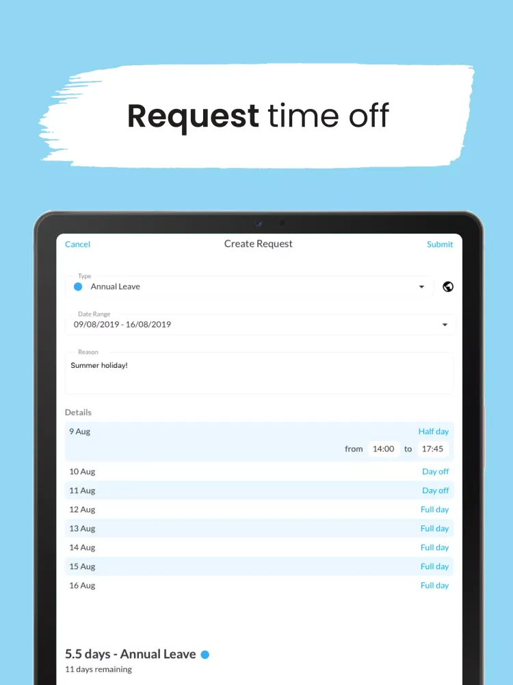 Captures d'écran de Leave Dates - Staff Planner