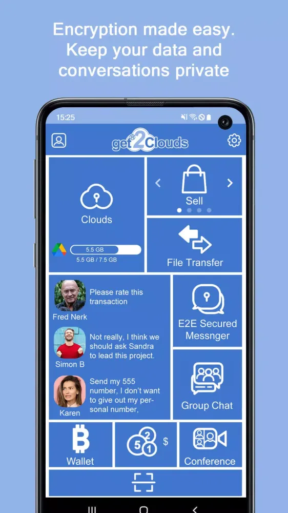get2Clouds Priv. Communicator سکرین شاٹس
