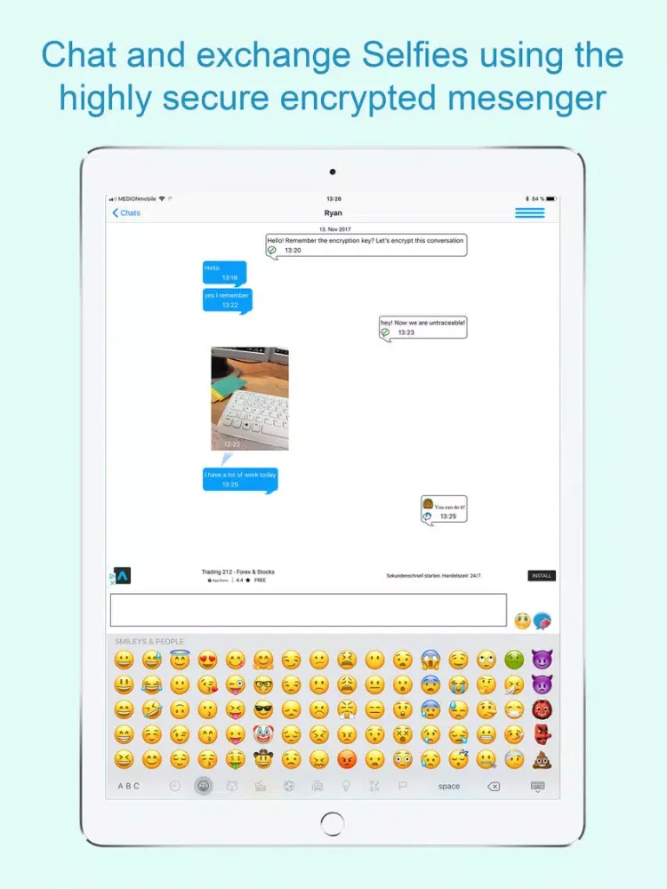 SelfieCheckr E2E Messenger iPad  Screenshots