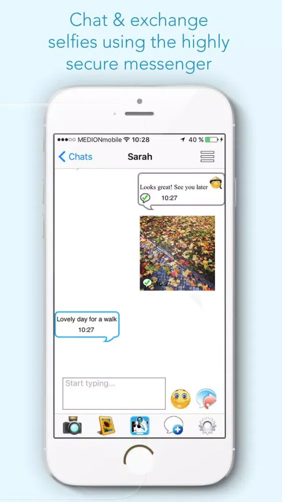 SelfieCheckr E2E Messenger Screenshots