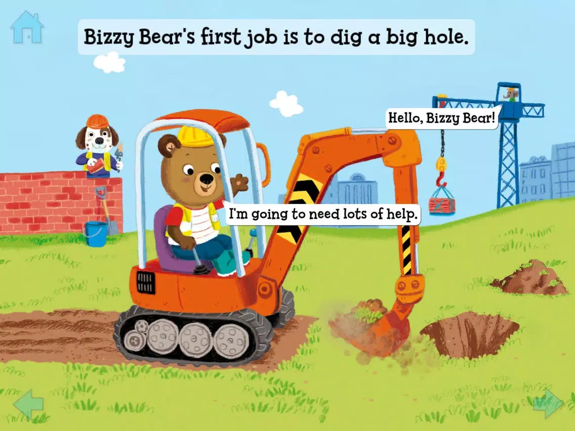 Capturas de tela do Bizzy Bear Builds a House iPad 