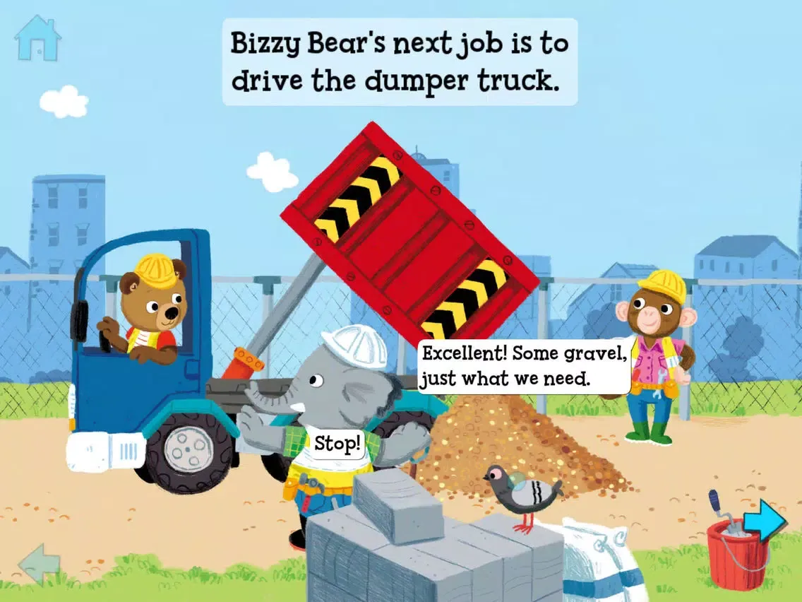 Capturas de tela do Bizzy Bear Builds a House iPad 