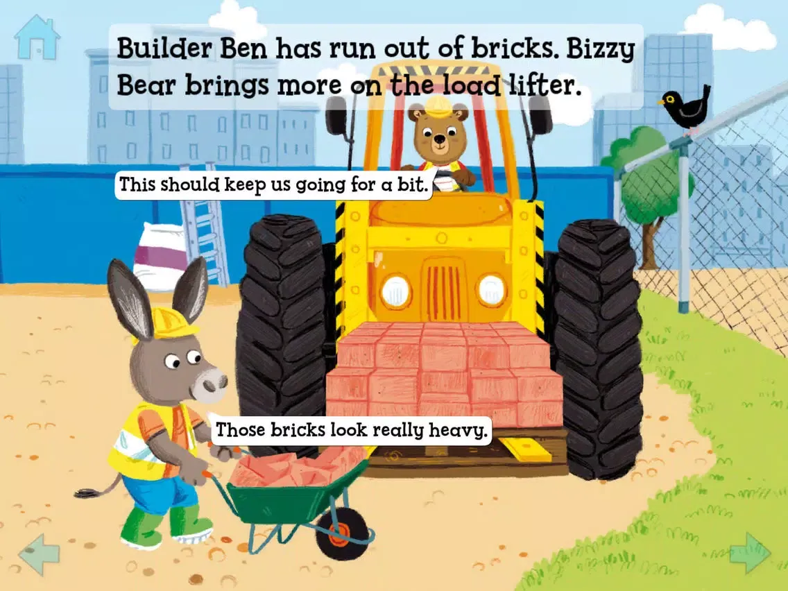 Capturas de tela do Bizzy Bear Builds a House iPad 