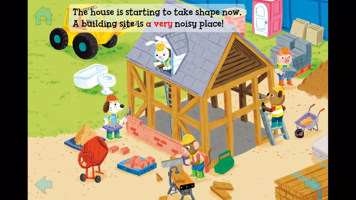 Capturas de tela do Bizzy Bear Builds a House