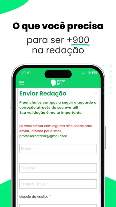 Ảnh chụp màn hình của Redação Nota 1000 ENEM