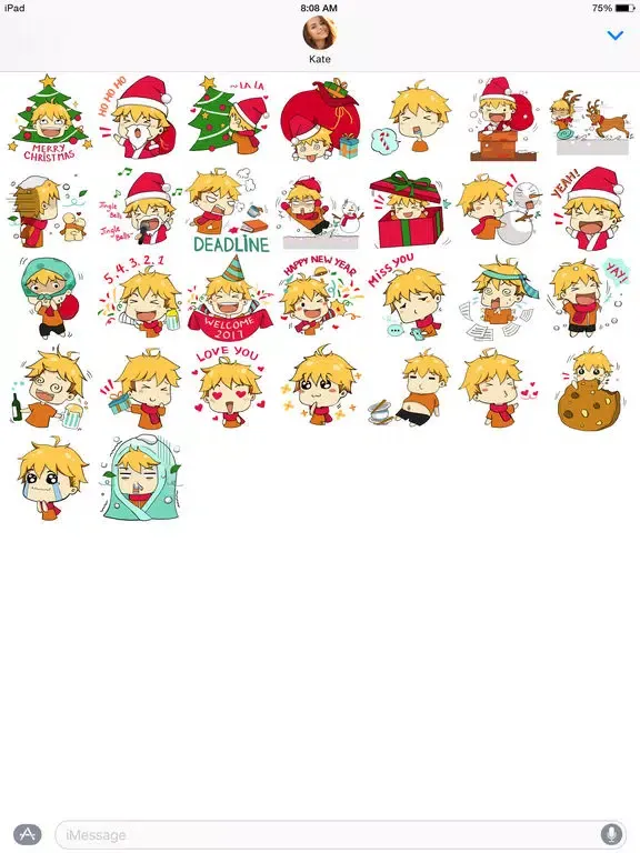 Hiroki Xmas stickers iPad  스크린샷