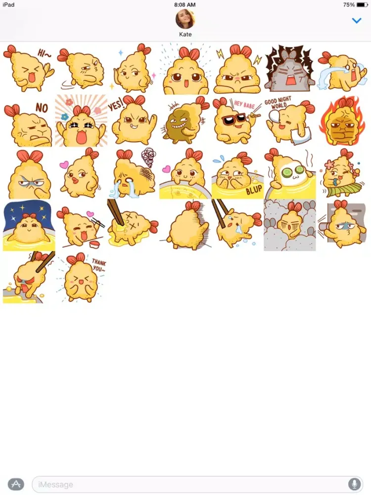 Tempura Crunch Crunch stickers iPad স্ক্রিনশট