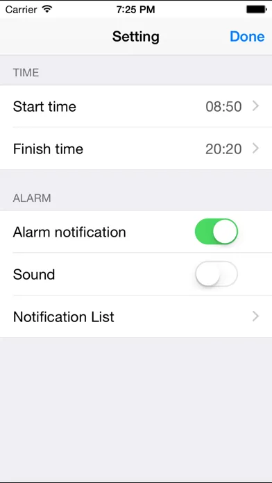 Tangkapan skrin Finish Timer
