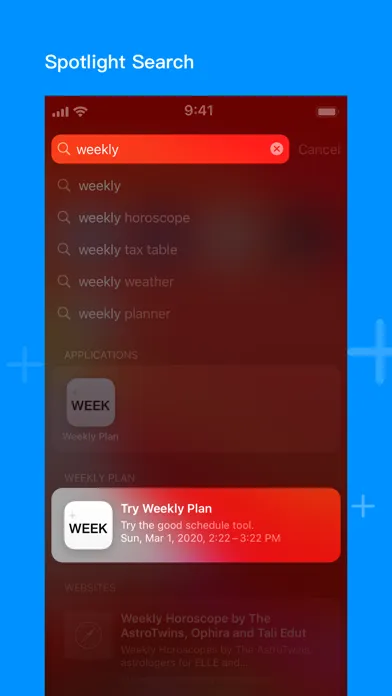 Capturas de pantalla de Weekly Plan