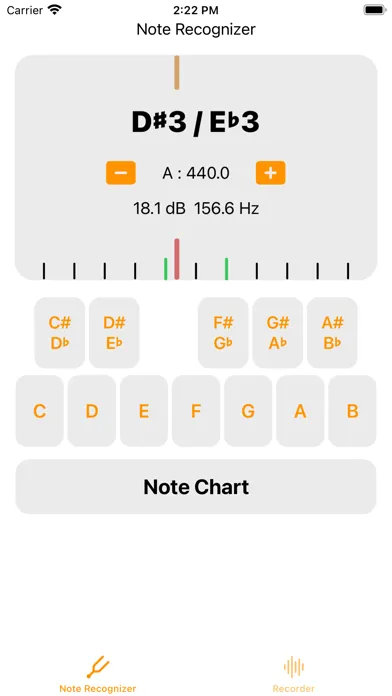 Ảnh chụp màn hình của Note Recognizer - A 440 Hz