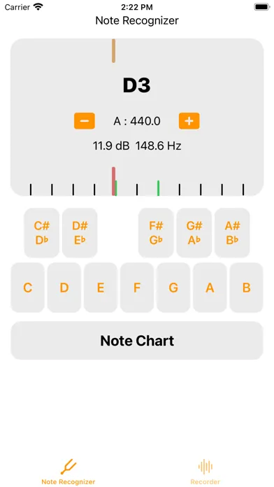 Ảnh chụp màn hình của Note Recognizer - A 440 Hz