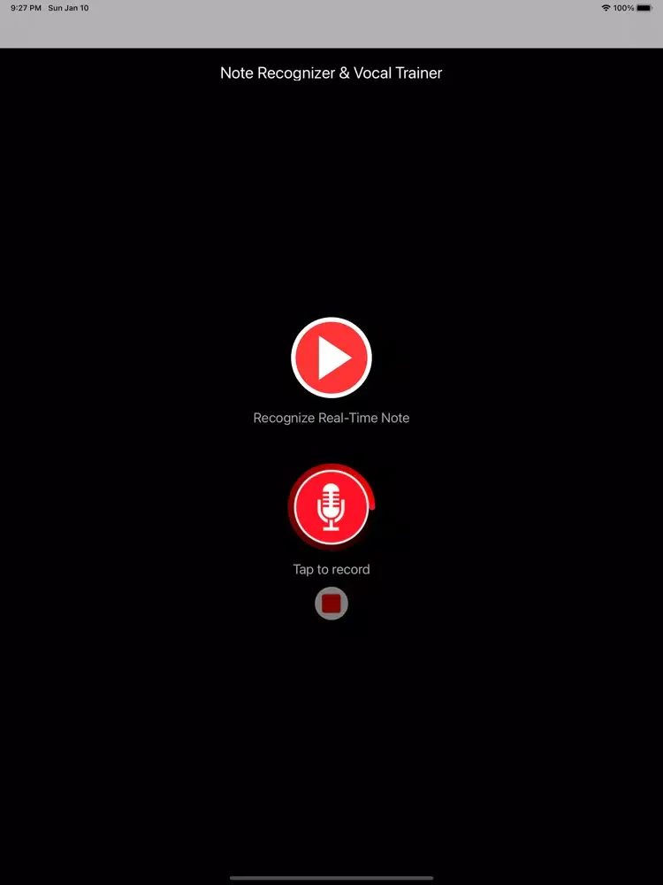 Tangkapan layar Note Recognizer Vocal Trainer iPad 