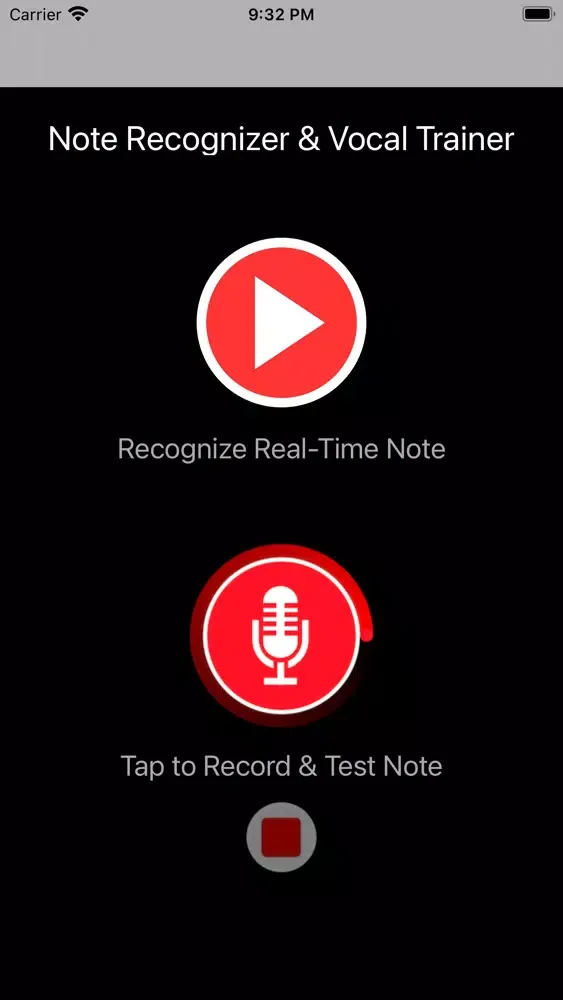 Tangkapan layar Note Recognizer Vocal Trainer