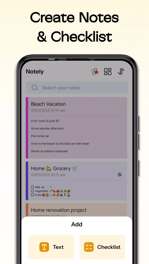 Notes, Notepad, Lists - Notely Screenshots