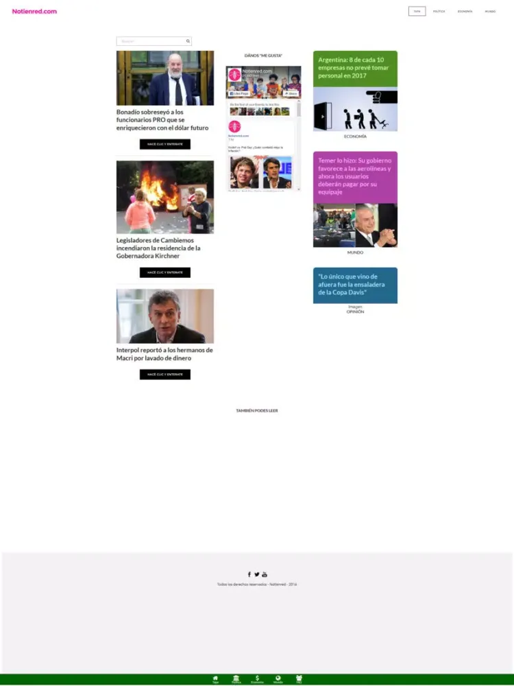 Tangkapan skrin Noticias en Red iPad 