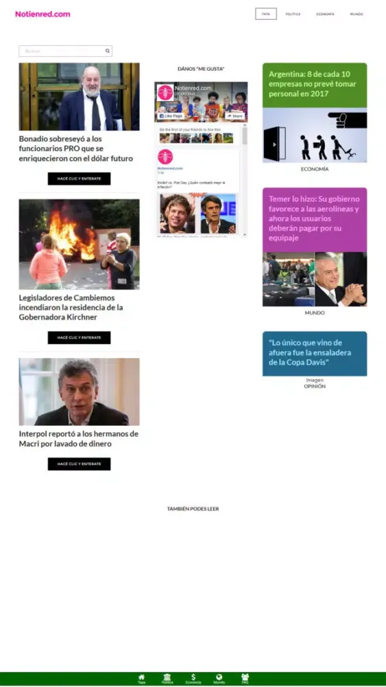 Tangkapan skrin Noticias en Red