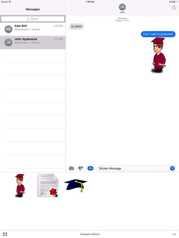 GRAD STICKERS iPad  Screenshots