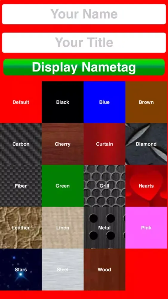Скриншоты NAMETAGGER Fun, Funny NameTag w/ Name & Title! Landscape, Portrait & Watch Modes