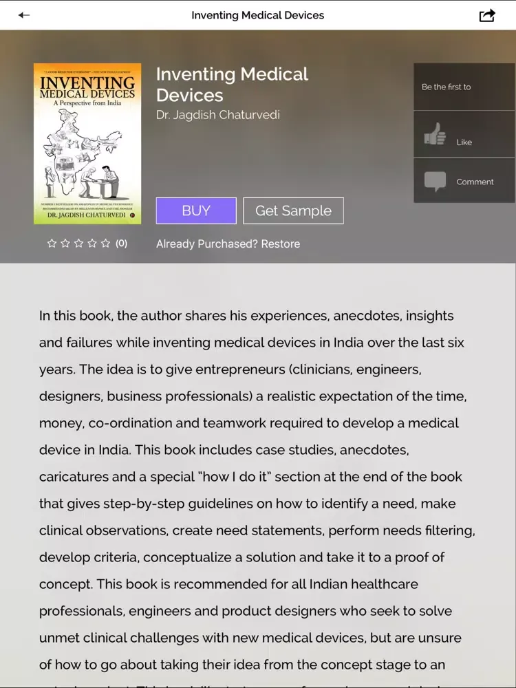 Tangkapan skrin Inventing Medical Devices iPad