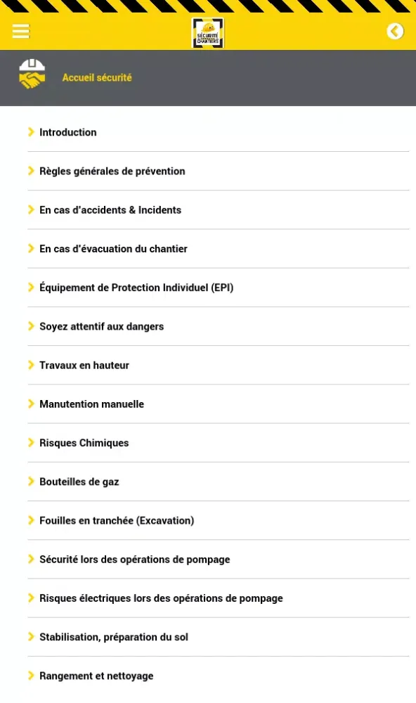 Sécurité sur les Chantiers スクリーンショット
