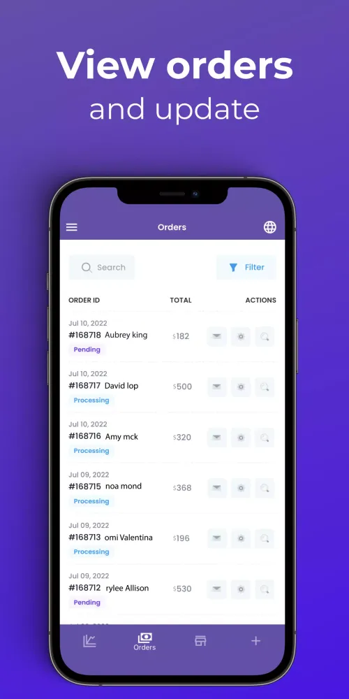 Tangkapan skrin WEmanage app