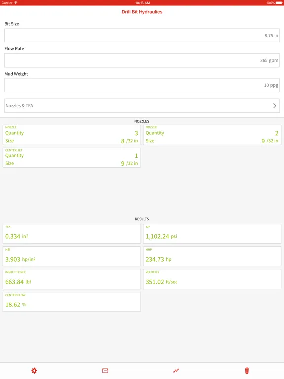 Скриншоты Drill Bit Nozzle Calculator iPad 