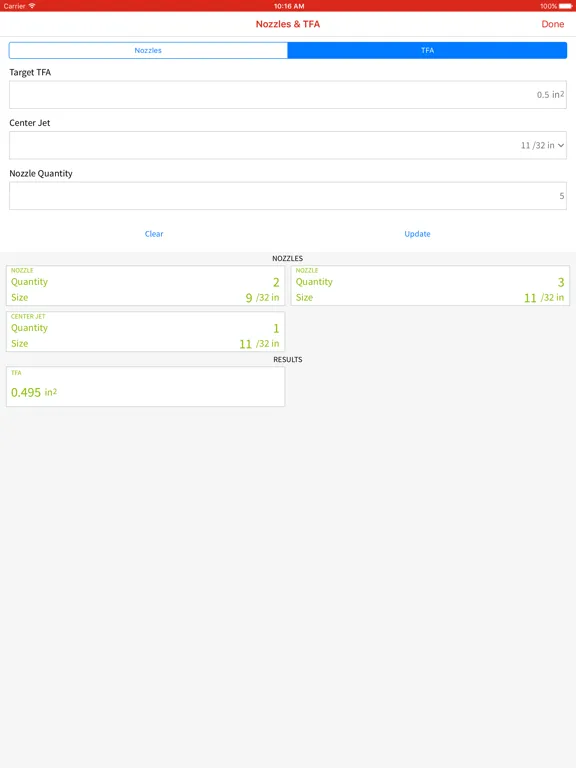 Скриншоты Drill Bit Nozzle Calculator iPad 