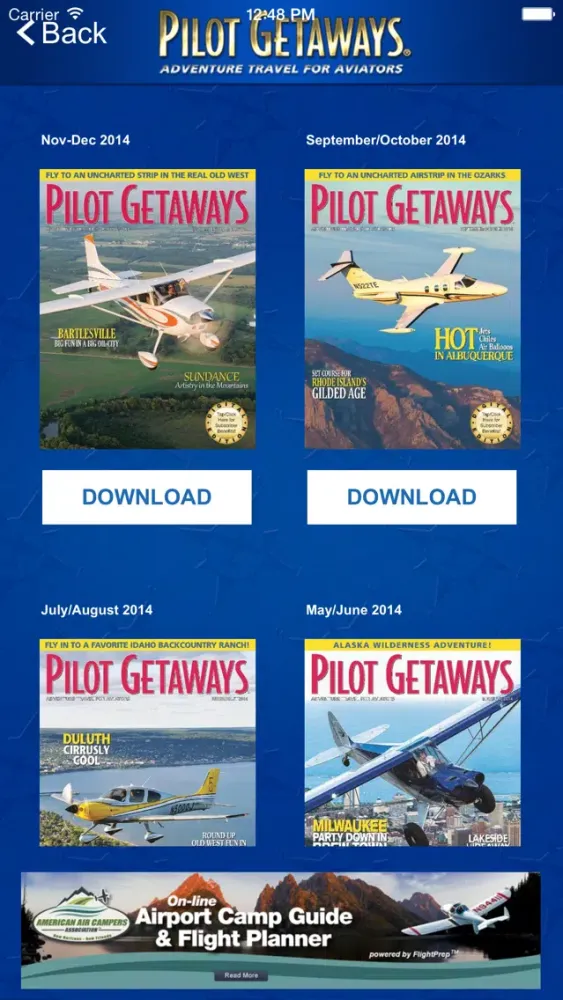 Zrzuty ekranu Pilot Getaways - Adventure Travel for Aviators