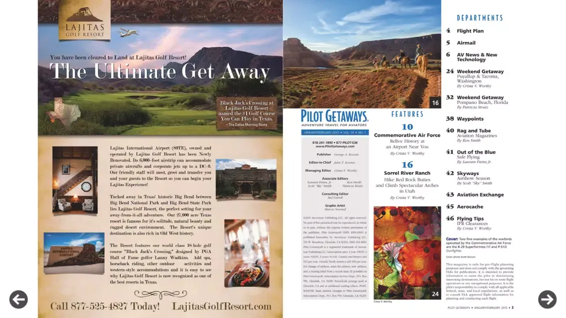 Zrzuty ekranu Pilot Getaways - Adventure Travel for Aviators