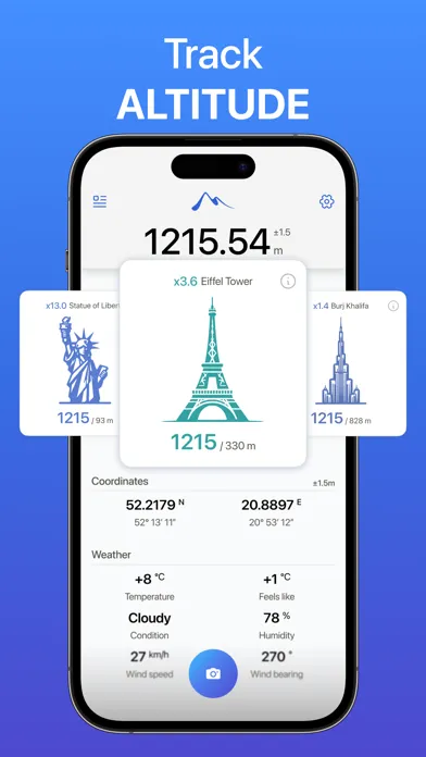 Zrzuty ekranu Altitude Tracker Pro Elevation