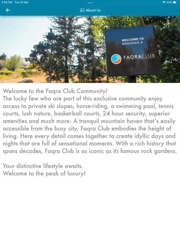 Faqra Club iPad स्क्रीनशॉट